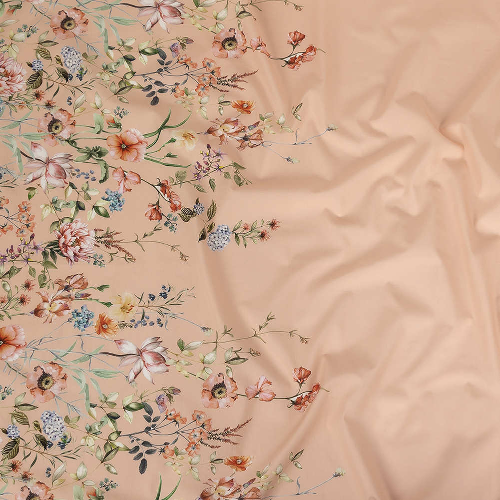 Cotton Poplin – Pink Floral Border – La Marche des Fleurs Print – Mood Exclusive Jacques Collection Cotton Poplin – Pink Floral Border – La Marche des Fleurs Print – Mood Exclusive Jacques Collection