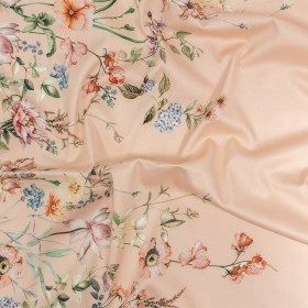 Stretch Cotton Sateen – Pink Floral Border – La Marche des Fleurs Print – Mood Exclusive Jacques Collection Stretch Cotton Sateen – Pink Floral Border – La Marche des Fleurs Print – Mood Exclusive Jacques Collection