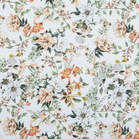 Stretch Cotton Sateen – Orange and Green – Les Fleurs de L’amour Print – Mood Exclusive Jacques Collection Stretch Cotton Sateen – Orange and Green – Les Fleurs de L’amour Print – Mood Exclusive Jacques Collection