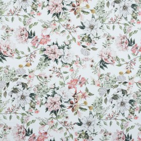 Stretch Cotton Sateen – Pink and Green – Les Fleurs de L’amour Print – Mood Exclusive Jacques Collection Stretch Cotton Sateen – Pink and Green – Les Fleurs de L’amour Print – Mood Exclusive Jacques Collection