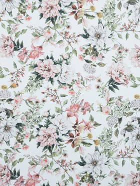 Stretch Cotton Sateen – Pink and Green – Les Fleurs de L’amour Print – Mood Exclusive Jacques Collection Stretch Cotton Sateen – Pink and Green – Les Fleurs de L’amour Print – Mood Exclusive Jacques Collection