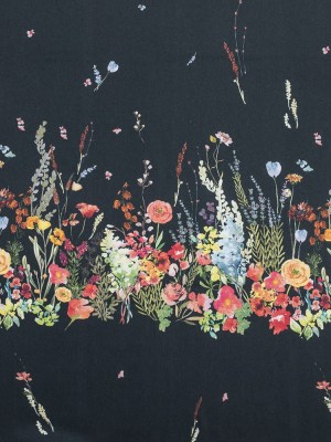 Stretch Cotton Sateen Panel – Midnight Blue Floral Band – Promenade au Pavot Print – Mood Exclusive Jacques Collection Stretch Cotton Sateen Panel – Midnight Blue Floral Band – Promenade au Pavot Print – Mood Exclusive Jacques Collection