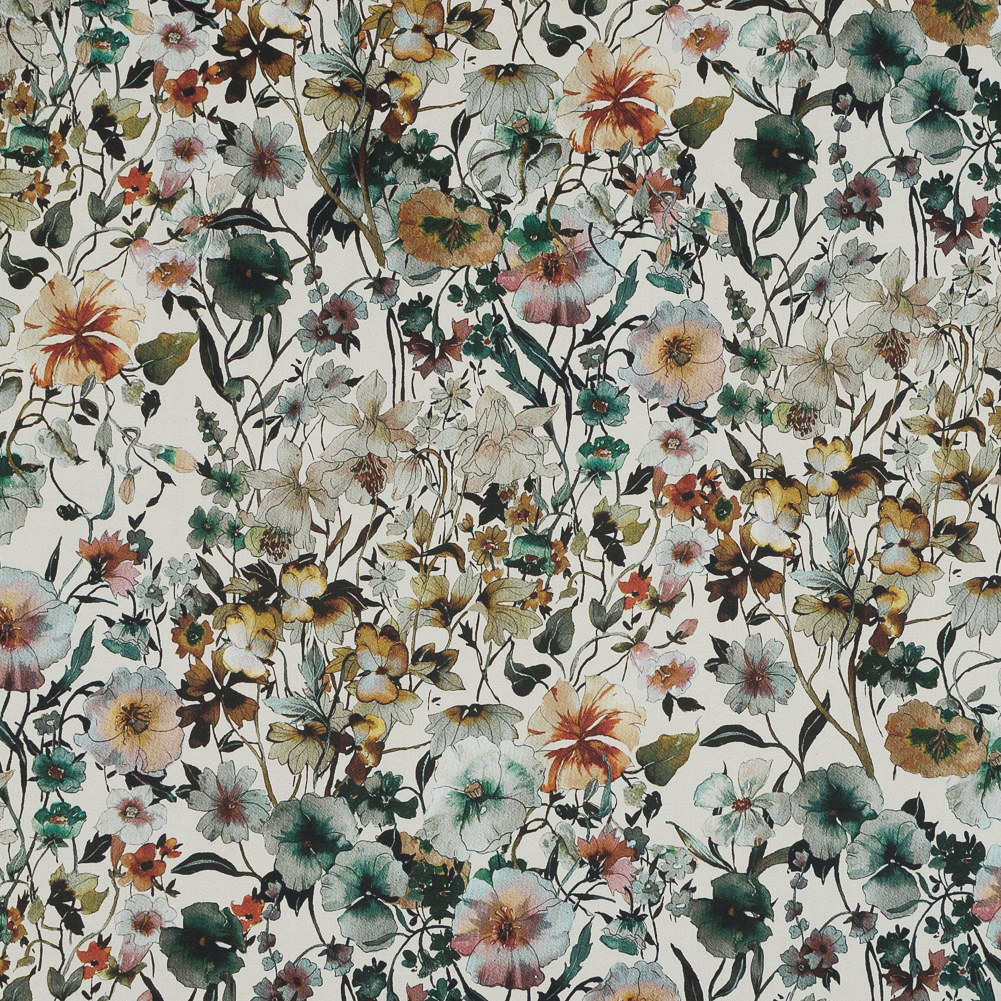 Stretch Cotton Sateen – Ivory Floral – Passing of Adonis Print – Mood Exclusive Gaia Collection Stretch Cotton Sateen – Ivory Floral – Passing of Adonis Print – Mood Exclusive Gaia Collection