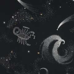 Stretch Cotton Sateen – Black Celestial – Path of Apollo Print – Mood Exclusive Gaia Collection Stretch Cotton Sateen – Black Celestial – Path of Apollo Print – Mood Exclusive Gaia Collection