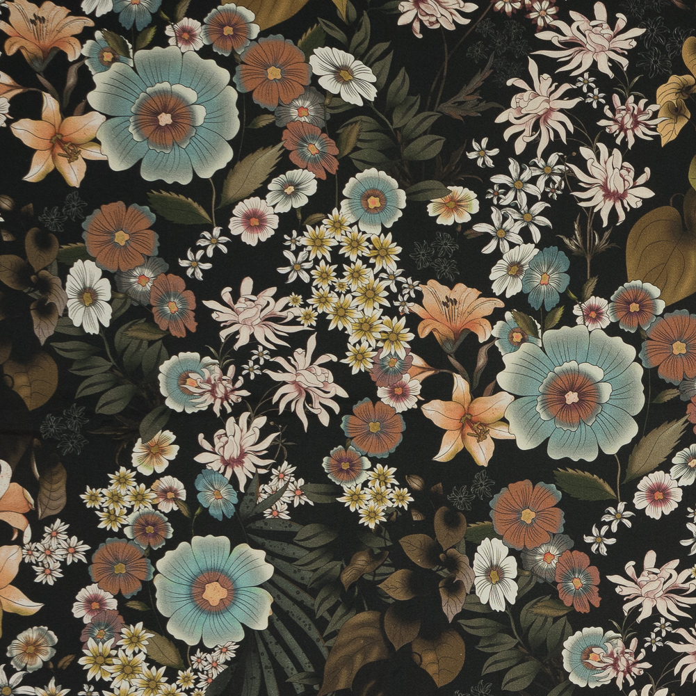 Stretch Cotton Sateen – Rustic Floral – Narcissus’ Reflection Print – Mood Exclusive Gaia Collection Stretch Cotton Sateen – Rustic Floral – Narcissus’ Reflection Print – Mood Exclusive Gaia Collection