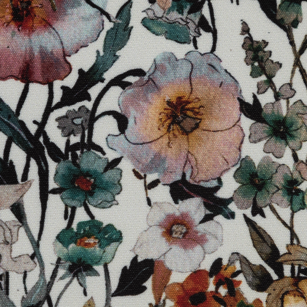 Stretch Polyester Crepe – Ivory Floral – Passing of Adonis Print – Mood Exclusive Gaia Collection Stretch Polyester Crepe – Ivory Floral – Passing of Adonis Print – Mood Exclusive Gaia Collection