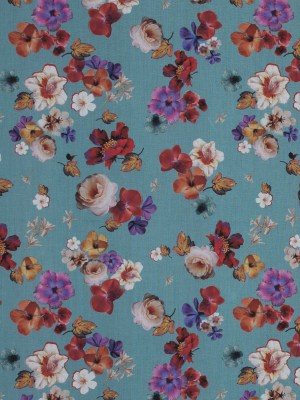Cotton Voile – Blue Floral – Pressed Flower Perfection Print – Mood Exclusive Botanical Collection Cotton Voile – Blue Floral – Pressed Flower Perfection Print – Mood Exclusive Botanical Collection