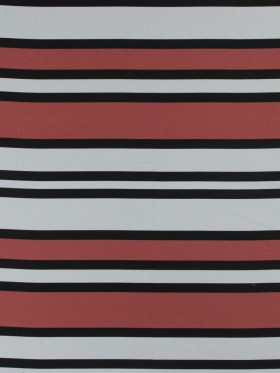 Stretch Cotton Sateen – Coral and White Stripes – Aina Stripe Print – Mood Exclusive Aloha Collection Stretch Cotton Sateen – Coral and White Stripes – Aina Stripe Print – Mood Exclusive Aloha Collection
