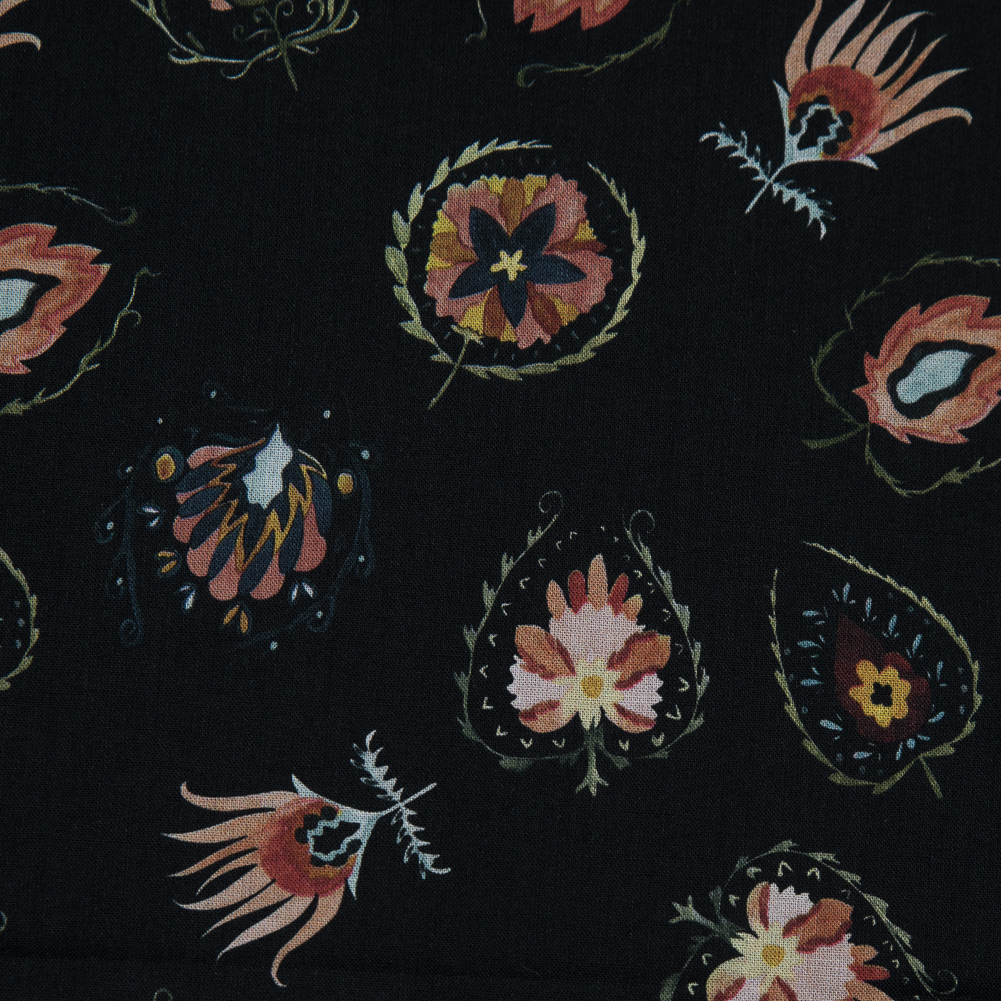 Cotton Voile – Black Floral – Heliconia Flame Print – Mood Exclusive Aloha Collection Cotton Voile – Black Floral – Heliconia Flame Print – Mood Exclusive Aloha Collection