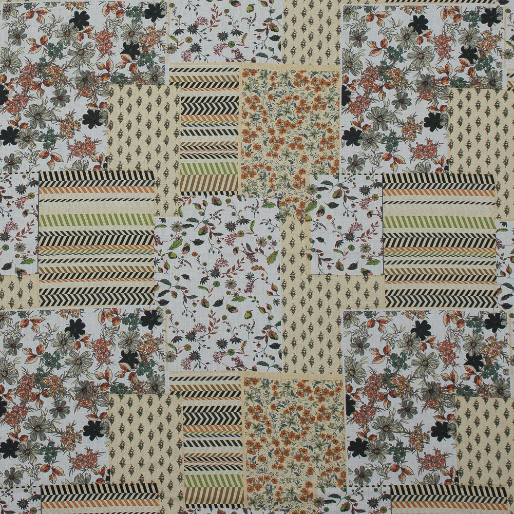 Cotton Voile – Yellow Floral Patchwork – Tulsi’s Worship Print – Mood Exclusive Surya Collection Cotton Voile – Yellow Floral Patchwork – Tulsi’s Worship Print – Mood Exclusive Surya Collection