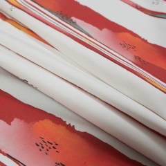 Stretch Cotton Sateen – Red Painterly Stripes – Saraswati’s Knowledge Print – Mood Exclusive Surya Collection Stretch Cotton Sateen – Red Painterly Stripes – Saraswati’s Knowledge Print – Mood Exclusive Surya Collection