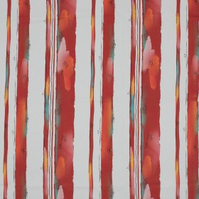 Stretch Cotton Sateen – Red Painterly Stripes – Saraswati’s Knowledge Print – Mood Exclusive Surya Collection Stretch Cotton Sateen – Red Painterly Stripes – Saraswati’s Knowledge Print – Mood Exclusive Surya Collection