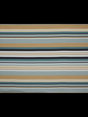 Stretch Cotton Sateen – Blue and Beige Stripes – Krishna’s Meditation Print – Mood Exclusive Surya Collection Stretch Cotton Sateen – Blue and Beige Stripes – Krishna’s Meditation Print – Mood Exclusive Surya Collection