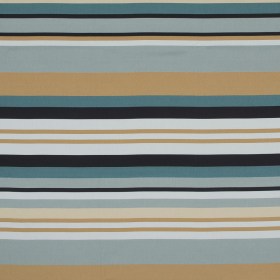 Stretch Cotton Sateen – Blue and Beige Stripes – Krishna’s Meditation Print – Mood Exclusive Surya Collection Stretch Cotton Sateen – Blue and Beige Stripes – Krishna’s Meditation Print – Mood Exclusive Surya Collection