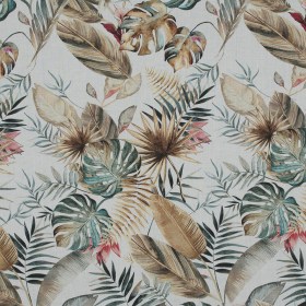 Cotton Voile – White Tropical Leaves – Efficacy of Contentment Print – Mood Exclusive Key Largo Collection Cotton Voile – White Tropical Leaves – Efficacy of Contentment Print – Mood Exclusive Key Largo Collection