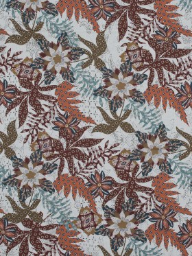 Cotton Voile – White and Orange Floral – Vitality of Admiration Print – Mood Exclusive Key Largo Collection Cotton Voile – White and Orange Floral – Vitality of Admiration Print – Mood Exclusive Key Largo Collection