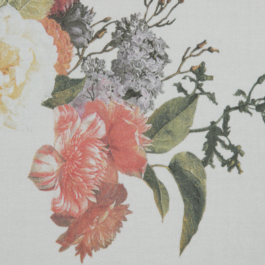 Stretch Cotton Sateen – White Floral – Ishvara’s Wisdom Print – Mood Exclusive Surya Collection Stretch Cotton Sateen – White Floral – Ishvara’s Wisdom Print – Mood Exclusive Surya Collection