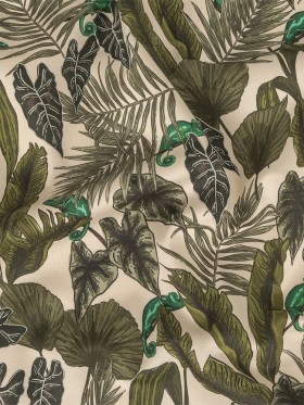 Stretch Cotton Sateen – Green Foliage – Botanical Curiosity Print – Mood Exclusive Key Largo Collection Stretch Cotton Sateen – Green Foliage – Botanical Curiosity Print – Mood Exclusive Key Largo Collection