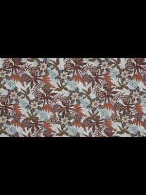 Stretch Cotton Sateen – White and Orange Floral – Vitality of Admiration Print – Mood Exclusive Key Largo Collection Stretch Cotton Sateen – White and Orange Floral – Vitality of Admiration Print – Mood Exclusive Key Largo Collection