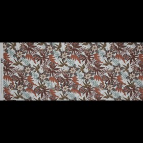 Stretch Cotton Sateen – White and Orange Floral – Vitality of Admiration Print – Mood Exclusive Key Largo Collection Stretch Cotton Sateen – White and Orange Floral – Vitality of Admiration Print – Mood Exclusive Key Largo Collection