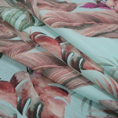 Cotton Voile – Aqua Tropical Leaves – Efficacy of Contentment Print – Mood Exclusive Key Largo Collection Cotton Voile – Aqua Tropical Leaves – Efficacy of Contentment Print – Mood Exclusive Key Largo Collection