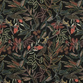 Stretch Cotton Sateen – Black and Green Foliage – Mystery of Renewal Print – Mood Exclusive Key Largo Collection Stretch Cotton Sateen – Black and Green Foliage – Mystery of Renewal Print – Mood Exclusive Key Largo Collection