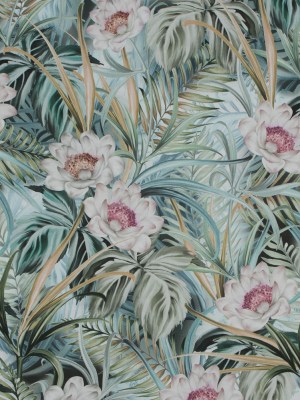 Stretch Cotton Sateen – Green Floral and Leaves – Warmth of Thoughtfulness Print – Mood Exclusive Key Largo Collection Stretch Cotton Sateen – Green Floral and Leaves – Warmth of Thoughtfulness Print – Mood Exclusive Key Largo Collection