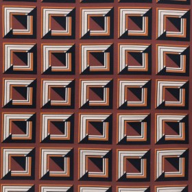 Stretch Polyester Crepe – Brown Geometric Squares – Corn Maze Print – Mood Exclusive Harvest Collection Stretch Polyester Crepe – Brown Geometric Squares – Corn Maze Print – Mood Exclusive Harvest Collection