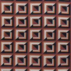 Stretch Polyester Crepe – Brown Geometric Squares – Corn Maze Print – Mood Exclusive Harvest Collection Stretch Polyester Crepe – Brown Geometric Squares – Corn Maze Print – Mood Exclusive Harvest Collection