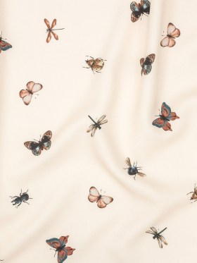 Stretch Polyester Crepe – Cream Insects – Butterfly Effect Print – Mood Exclusive Harvest Collection Stretch Polyester Crepe – Cream Insects – Butterfly Effect Print – Mood Exclusive Harvest Collection