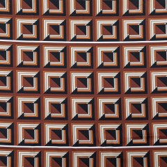 Stretch Cotton Sateen – Brown Geometric Squares – Corn Maze Print – Mood Exclusive Harvest Collection Stretch Cotton Sateen – Brown Geometric Squares – Corn Maze Print – Mood Exclusive Harvest Collection