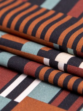 Stretch Cotton Sateen – Blue and Brown Geometric – Kernel of Truth Print – Mood Exclusive Harvest Collection Stretch Cotton Sateen – Blue and Brown Geometric – Kernel of Truth Print – Mood Exclusive Harvest Collection