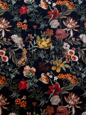 Stretch Cotton Sateen – Black Floral – Garden of Earthly Delights Print – Mood Exclusive Harvest Collection Stretch Cotton Sateen – Black Floral – Garden of Earthly Delights Print – Mood Exclusive Harvest Collection