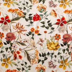Stretch Cotton Sateen – Beige Floral – Garden of Earthly Delights Print – Mood Exclusive Harvest Collection Stretch Cotton Sateen – Beige Floral – Garden of Earthly Delights Print – Mood Exclusive Harvest Collection