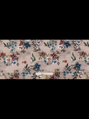 Stretch Cotton Sateen – Beige Floral – New Americana Print – Mood Exclusive Harvest Collection Stretch Cotton Sateen – Beige Floral – New Americana Print – Mood Exclusive Harvest Collection