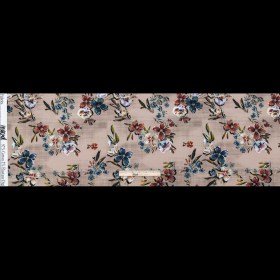 Stretch Cotton Sateen – Beige Floral – New Americana Print – Mood Exclusive Harvest Collection Stretch Cotton Sateen – Beige Floral – New Americana Print – Mood Exclusive Harvest Collection
