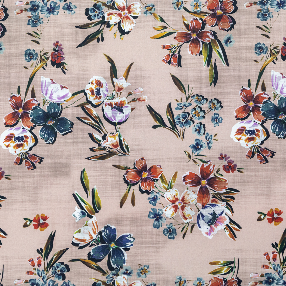 Stretch Cotton Sateen – Beige Floral – New Americana Print – Mood Exclusive Harvest Collection Stretch Cotton Sateen – Beige Floral – New Americana Print – Mood Exclusive Harvest Collection