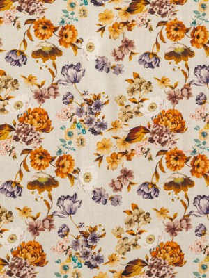 Cotton Voile – Cream and Rust Floral – August Rush Print – Mood Exclusive Harvest Collection Cotton Voile – Cream and Rust Floral – August Rush Print – Mood Exclusive Harvest Collection