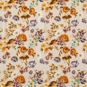 Cotton Voile – Cream and Rust Floral – August Rush Print – Mood Exclusive Harvest Collection Cotton Voile – Cream and Rust Floral – August Rush Print – Mood Exclusive Harvest Collection