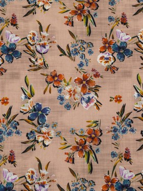 Cotton Voile – Beige Floral – New Americana Print – Mood Exclusive Harvest Collection Cotton Voile – Beige Floral – New Americana Print – Mood Exclusive Harvest Collection