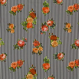 Cotton Voile – Roses on Stripes – Haute Lines Print – Mood Exclusive Harvest Collection Cotton Voile – Roses on Stripes – Haute Lines Print – Mood Exclusive Harvest Collection