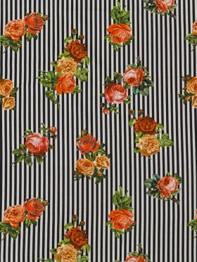 Cotton Voile – Roses on Stripes – Haute Lines Print – Mood Exclusive Harvest Collection Cotton Voile – Roses on Stripes – Haute Lines Print – Mood Exclusive Harvest Collection