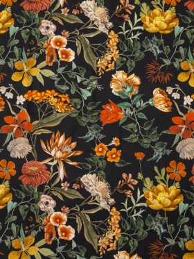 Cotton Voile – Black Floral – Garden of Earthly Delights Print – Mood Exclusive Harvest Collection Cotton Voile – Black Floral – Garden of Earthly Delights Print – Mood Exclusive Harvest Collection