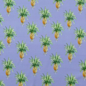 Stretch Cotton Sateen – Light Blue Pineapples – Intaglio Pines Print – Mood Exclusive St. Tropez Collection Stretch Cotton Sateen – Light Blue Pineapples – Intaglio Pines Print – Mood Exclusive St. Tropez Collection