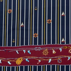 Stretch Cotton Sateen Panel – Nautical Treasures and Stripes – Sailboat Treasures Print – Mood Exclusive St. Tropez Collection Stretch Cotton Sateen Panel – Nautical Treasures and Stripes – Sailboat Treasures Print – Mood Exclusive St. Tropez Collection