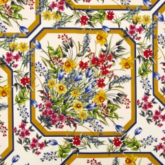 Stretch Cotton Sateen – White and Gold Framed Florals – Parfumerie Gardens Print – Mood Exclusive St. Tropez Collection Stretch Cotton Sateen – White and Gold Framed Florals – Parfumerie Gardens Print – Mood Exclusive St. Tropez Collection