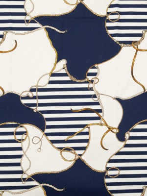 Stretch Cotton Sateen – Navy and White Ropes and Stripes – Rope Scribbles Print – Mood Exclusive St. Tropez Collection Stretch Cotton Sateen – Navy and White Ropes and Stripes – Rope Scribbles Print – Mood Exclusive St. Tropez Collection
