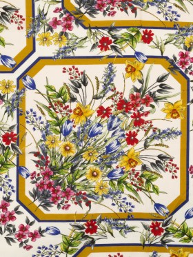 Cotton Voile – White and Gold Framed Florals – Parfumerie Gardens Print – Mood Exclusive St. Tropez Collection Cotton Voile – White and Gold Framed Florals – Parfumerie Gardens Print – Mood Exclusive St. Tropez Collection