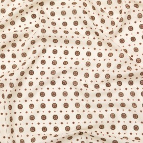 Cotton Voile – White and Brown Medallions – Gemstone Carnations Print – Mood Exclusive St. Tropez Collection Cotton Voile – White and Brown Medallions – Gemstone Carnations Print – Mood Exclusive St. Tropez Collection