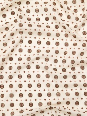Cotton Voile – White and Brown Medallions – Gemstone Carnations Print – Mood Exclusive St. Tropez Collection Cotton Voile – White and Brown Medallions – Gemstone Carnations Print – Mood Exclusive St. Tropez Collection